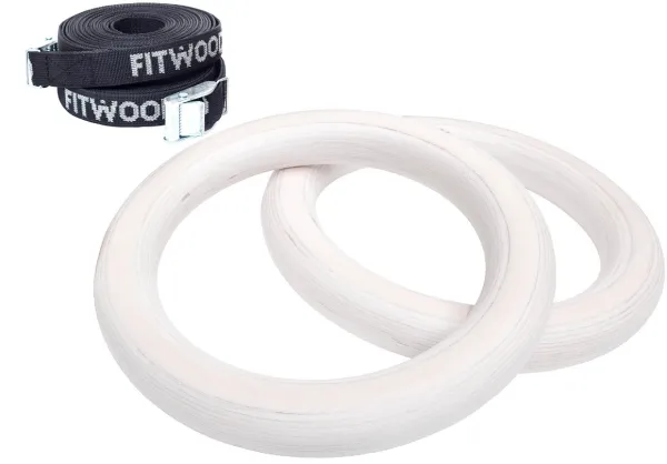 FitWood ULPU MINI Gymnastikringar 25mm - Glazing yta / Svart rem